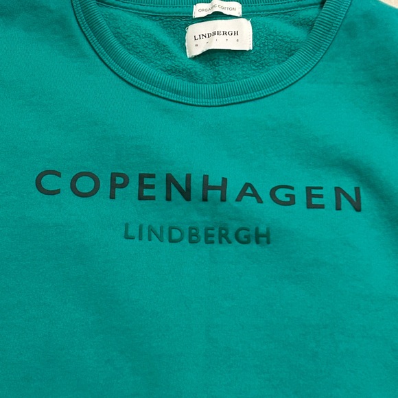 Men's Lindbergh Green Crewneck Sweater - Picture 5 of 6